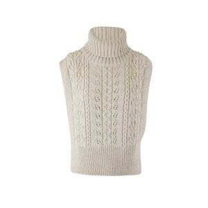 Veronica Beard Collina Sweater Vest Womens XS Small Oatmeal Beige Cable Knit